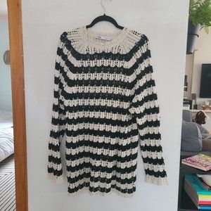 Black and white crochet shirt